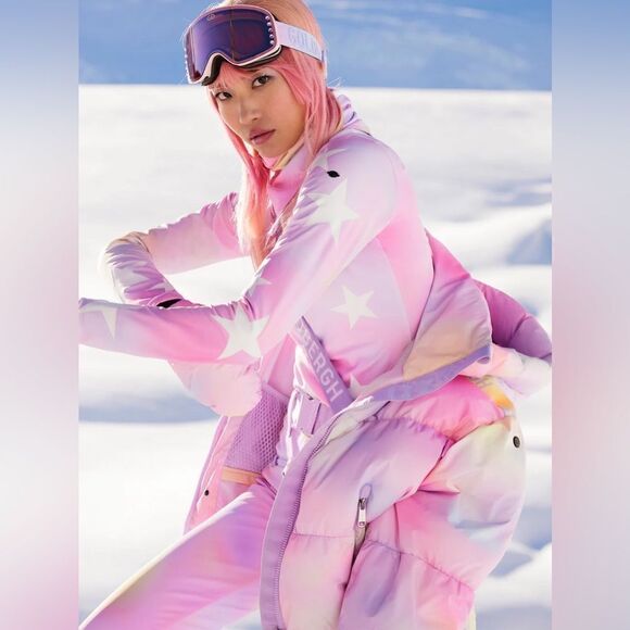 Goldbergh Lumina Puffer Ski Jacket Coat NWT Pastel Pink Purple US 10 Mittens - Picture 5 of 12